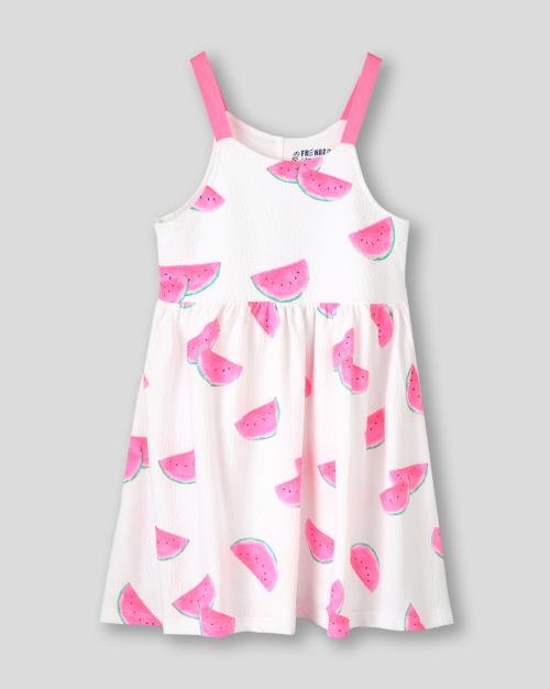 Girls Printed Fit & Flare Dress