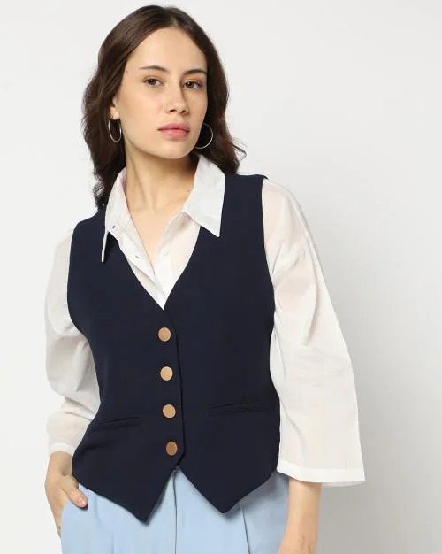 Women Single-Breasted Regular Fit Waistcoat