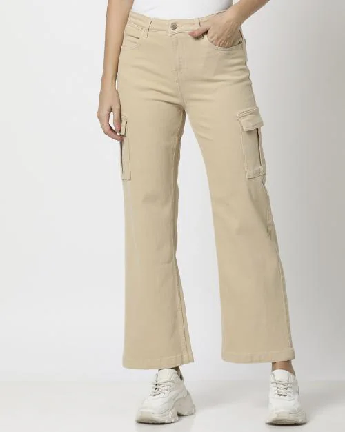 Women Wide-Leg Cargo Jeans