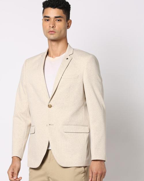 Men Regular Fit Single-Breasted Blazer