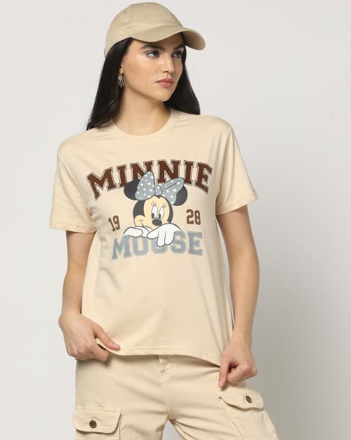 Women Minnie Mouse Print Boxy Fit T-Shirt