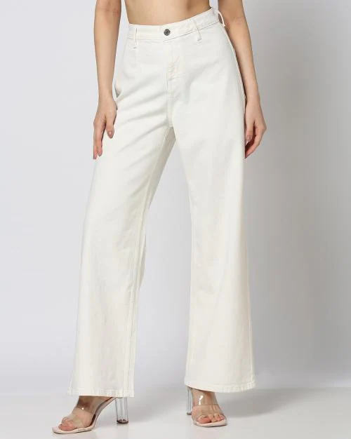 Women Wide-Leg High-Rise Clean Jeans