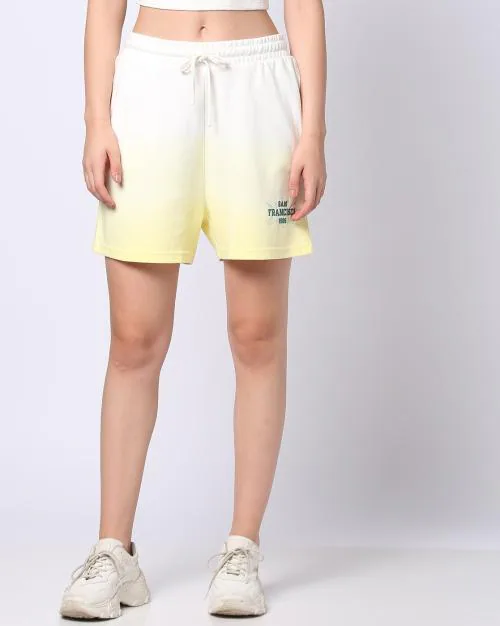Women Ombre-Dyed Relaxed Fit Shorts