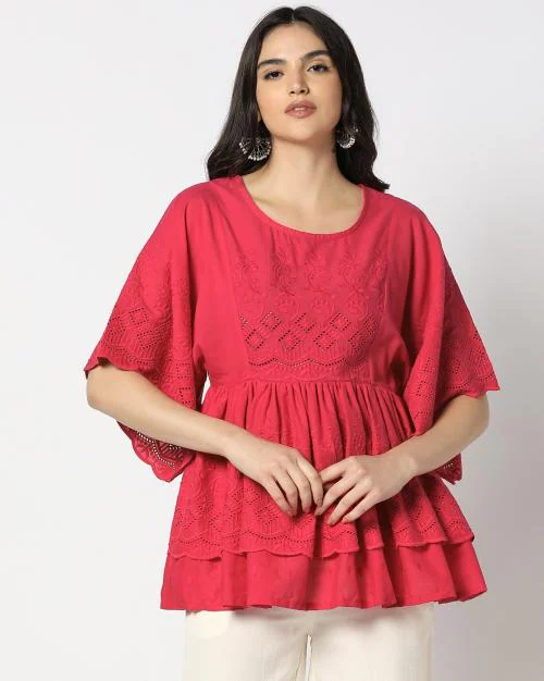Women Embroidered Relaxed Fit Top