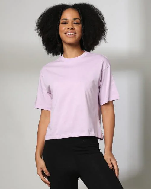 Women Boxy Fit Crew-Neck T-Shirt