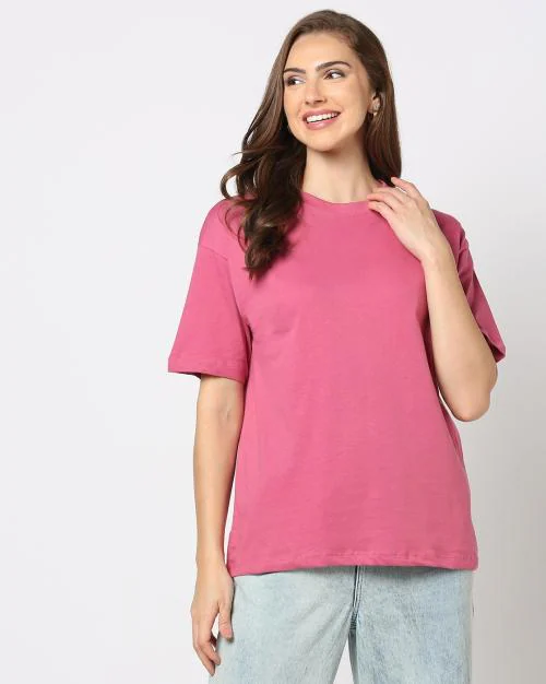 Women Oversized Fit Crew-Neck T-Shirt