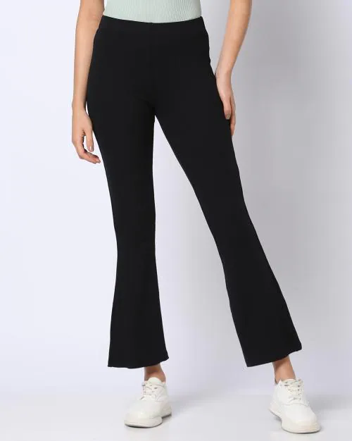 Women Ribbed Relaxed Fit Pants