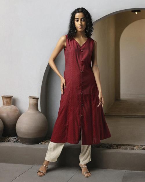 Women Geometric Pattern A-Line Kurta