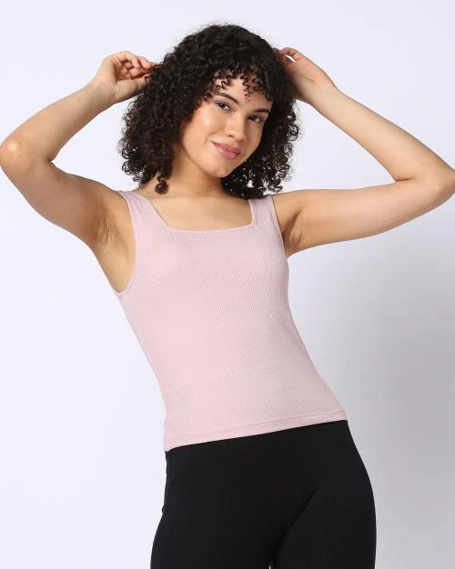 Women Ribbed Regular Fit Tank Top