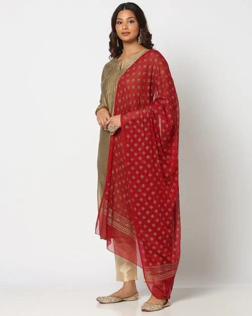 Women Foil Print Dupatta