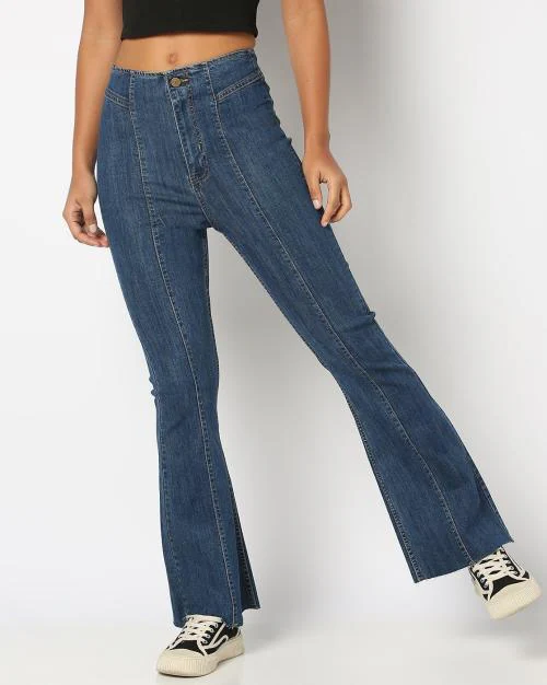 Women Lightly Washed High-Rise Bootcut Jeans