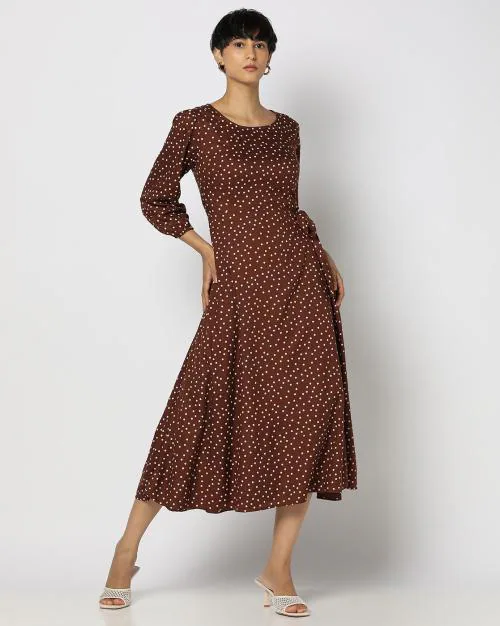 Women Polka-Dot Print A-Line Dress