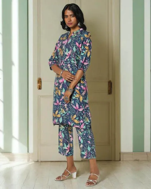 Women Floral Print Kurta & Pants Co-Ord Set