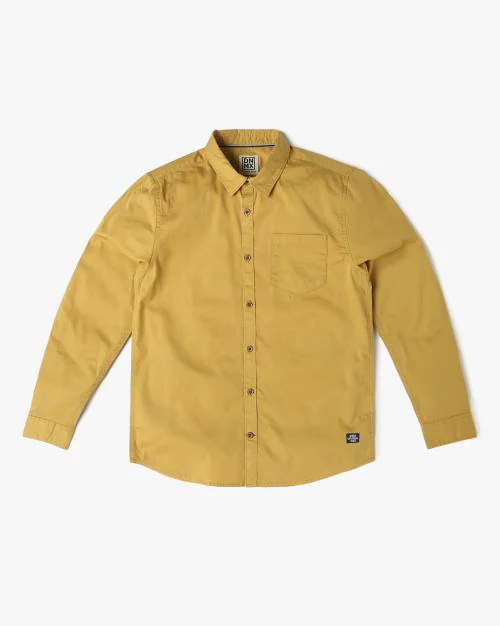 Boys Regular Fit Shirt with Patch Pocket