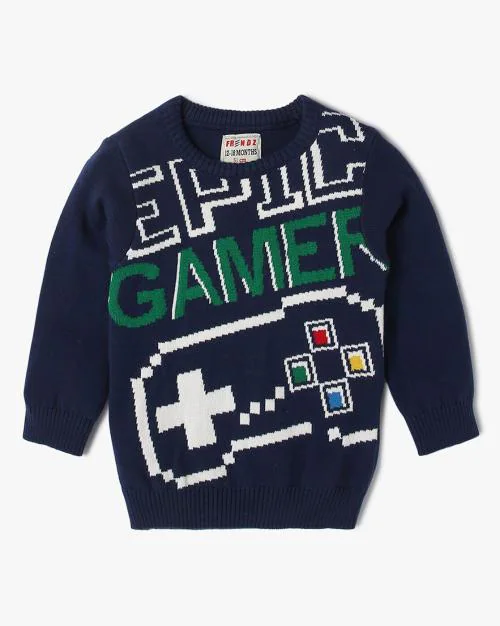 Typographic Round-Neck Sweater