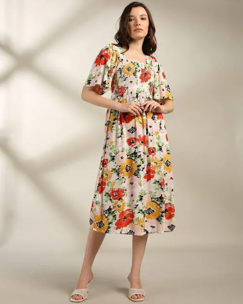 Women Floral Print Fit & Flare Dress
