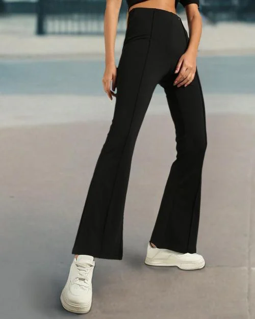 Women Regular Fit Flat-Front Pants