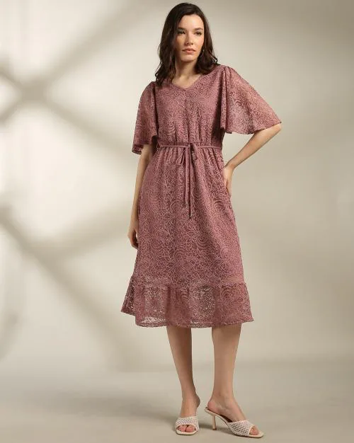 Women Fit & Flare Lace Dress