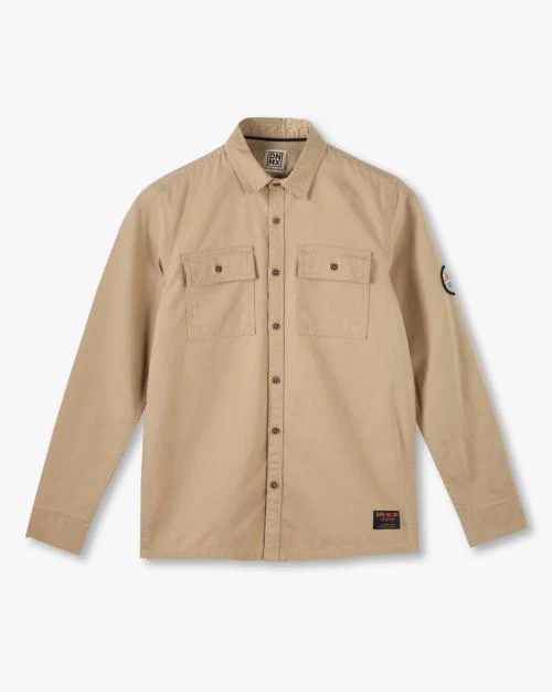 Boys Regular Fit Shirt with Flap Pockets