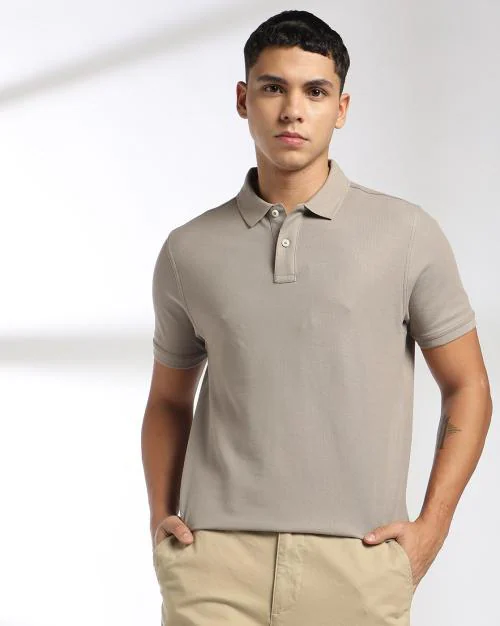 Men Slim Fit Cotton Polo T-Shirt
