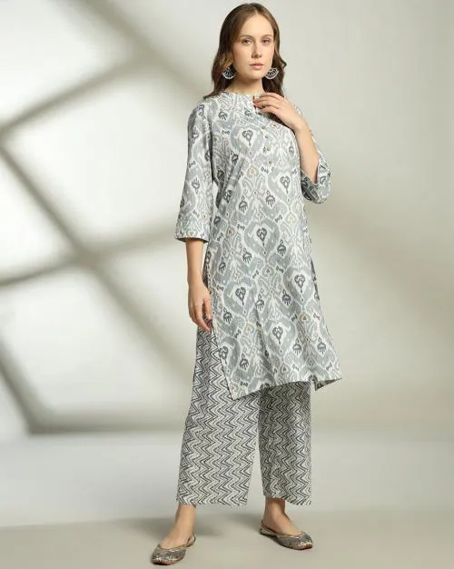 Women Printed Straight Kurta & Pants Set