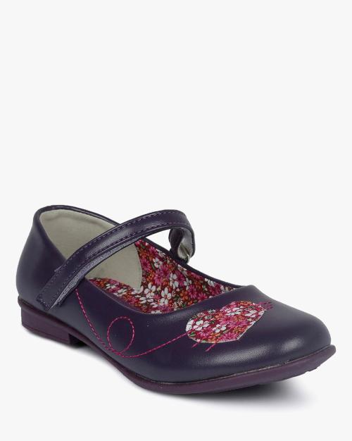 Mary Jane Shoes with Floral Patch