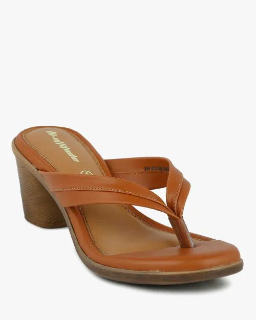 Thong-Style Chunky Heels