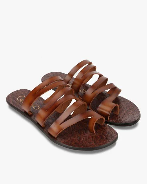 Genuine Leather Toe-Ring Sandals