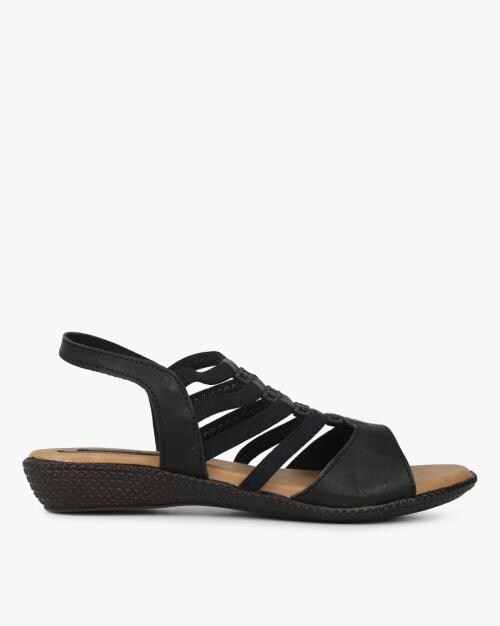 Peep-Toe Slingback Flat Sandals