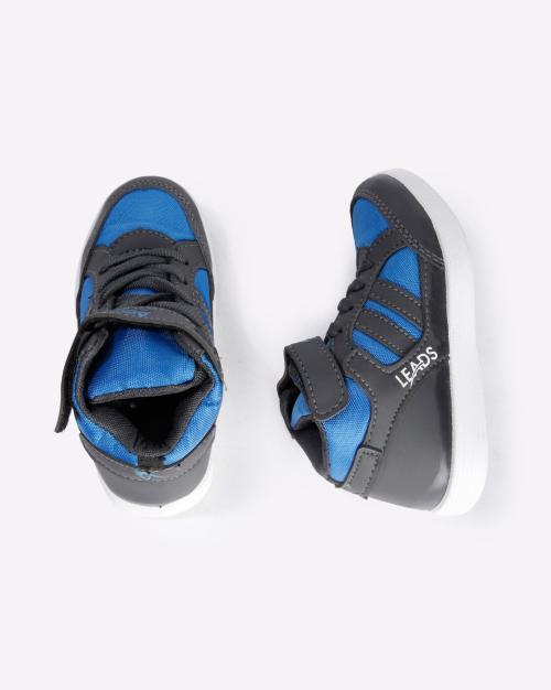 Panelled Lace-Up Shoes with Velcro Closure