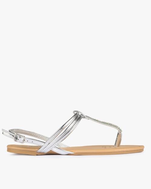 T-strap Slingback Flat Sandals