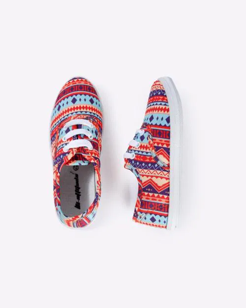 Aztec Print Lace-up Shoes