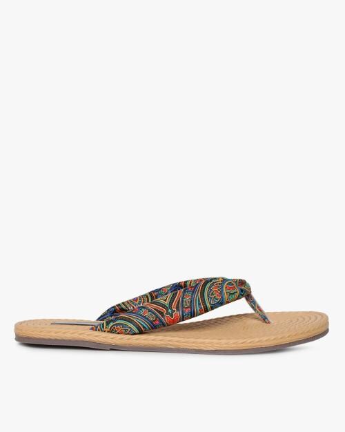 Paisley Print Thong-Strap Slippers