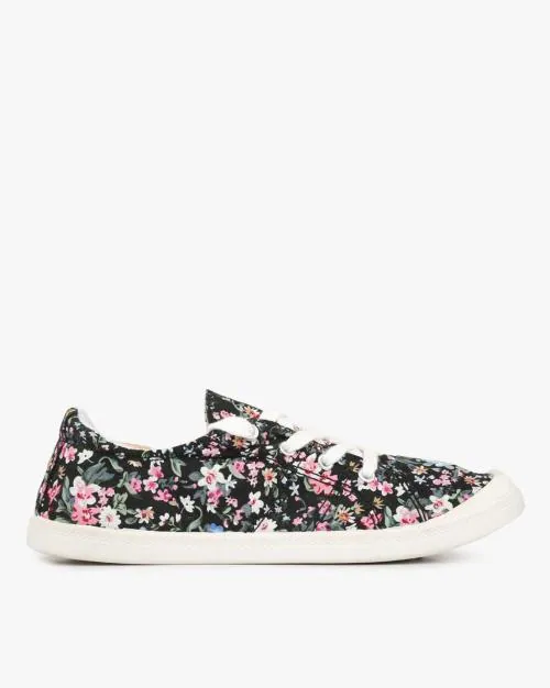 Floral Print Lace-Up Plimsolls