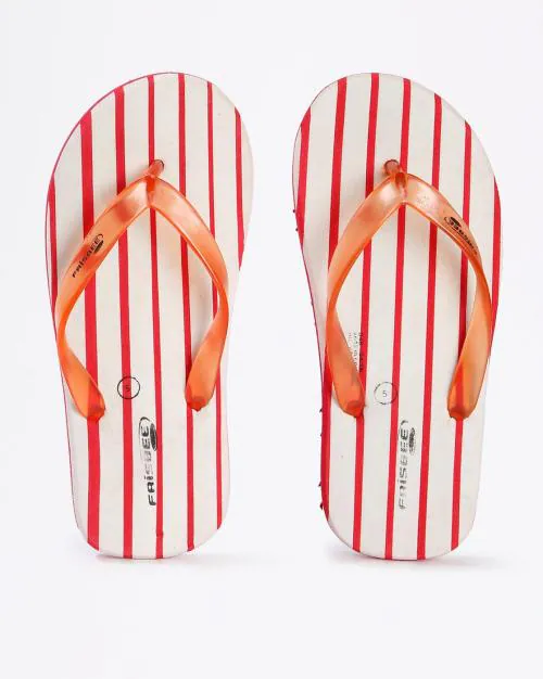 Striped Thong-Strap Flip-Flops