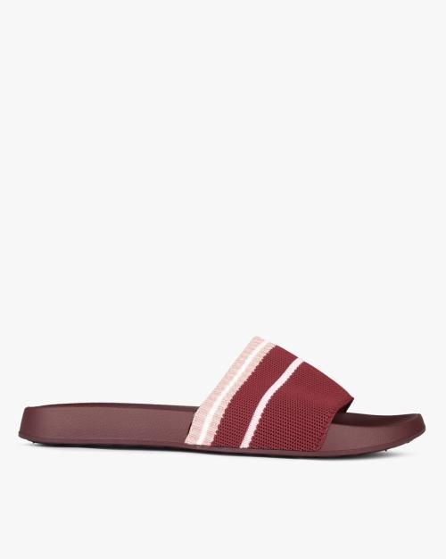 Sliders with Striped Perforated Strap
