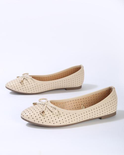 Ballerinas with Laser Cutouts & Bow