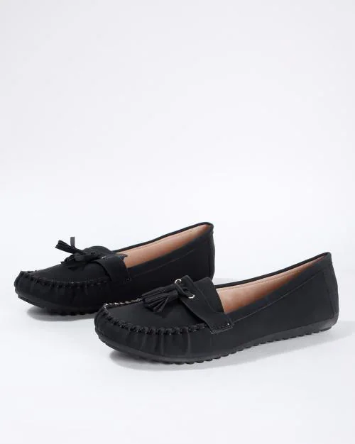 Textured Tassel Loafers