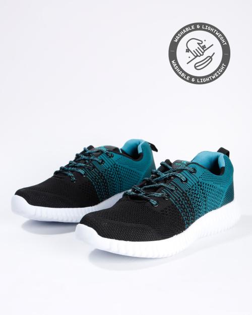 Washable Lace-Up Sports Shoes with Mesh Panelling