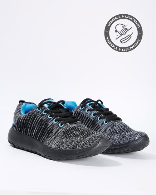 Washable Lace-Up Sports Shoes with Mesh Panelling