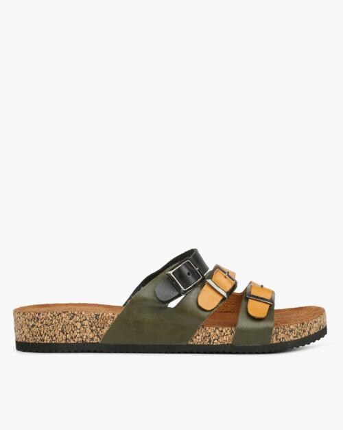 Strappy Flat Sandals with Buckle