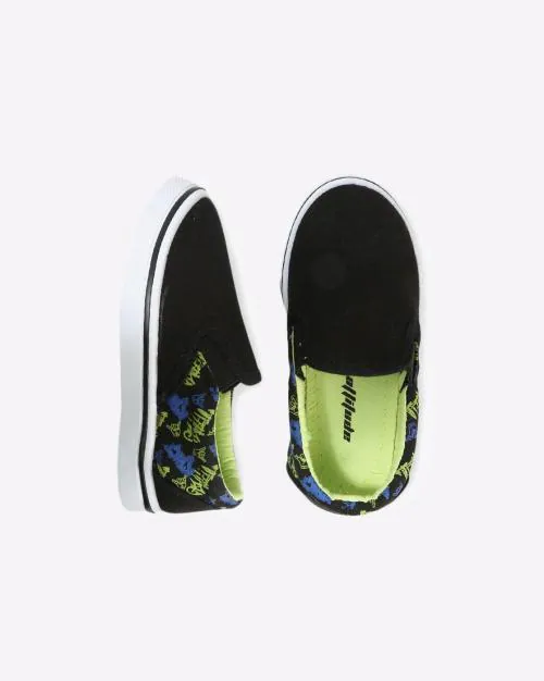Low-Top Plimsolls with Typographic Print