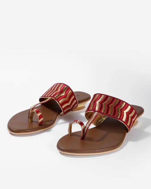 Woven Toe-Ring Flat Sandals