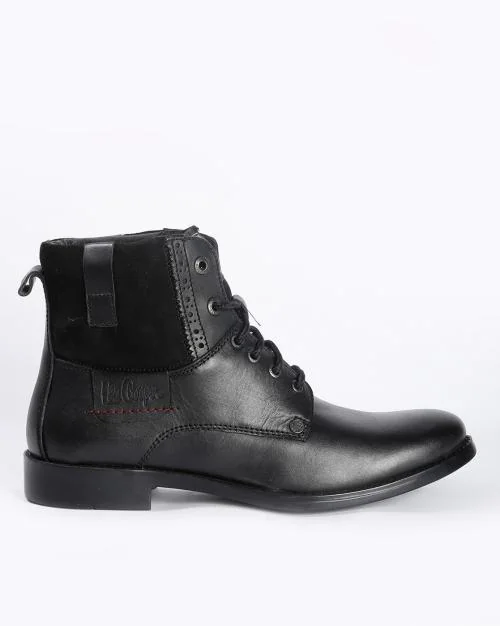 Leather Lace-Up Boots