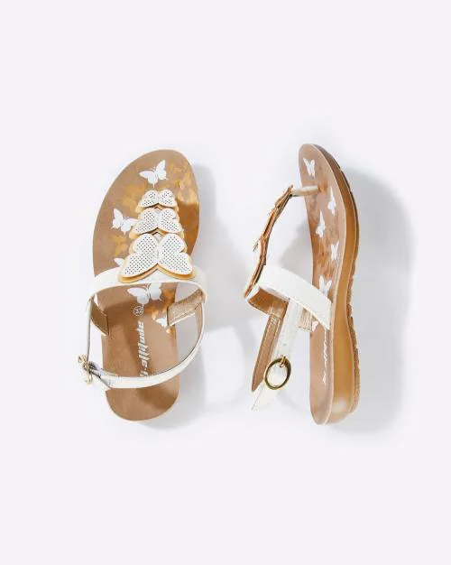 Sandals with Butterfly Appliques