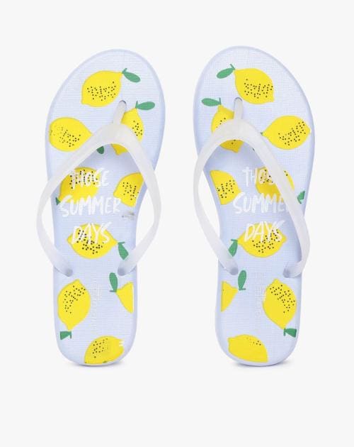 Printed Thong-Strap Slippers