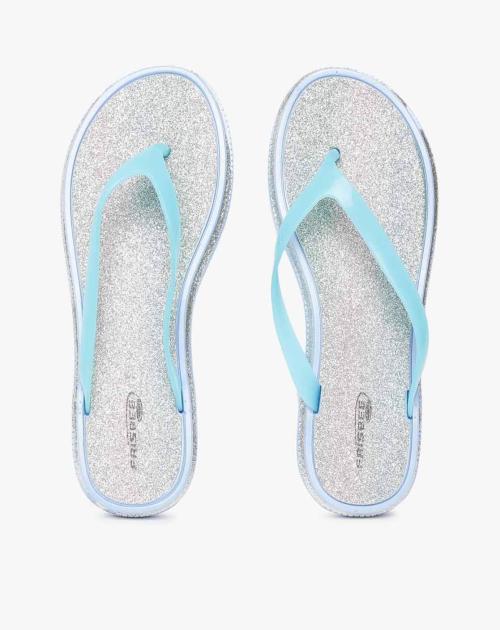 Glittery Thong-Strap Slippers