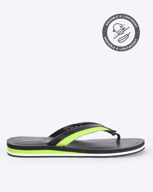Washable Thong-Strap Flip-Flops with Brand Logo