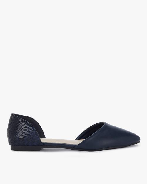 Pointed-Toe d'Orsay Flat Shoes