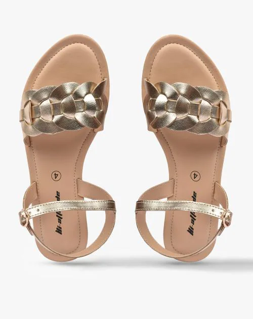 metallic slip on sandals